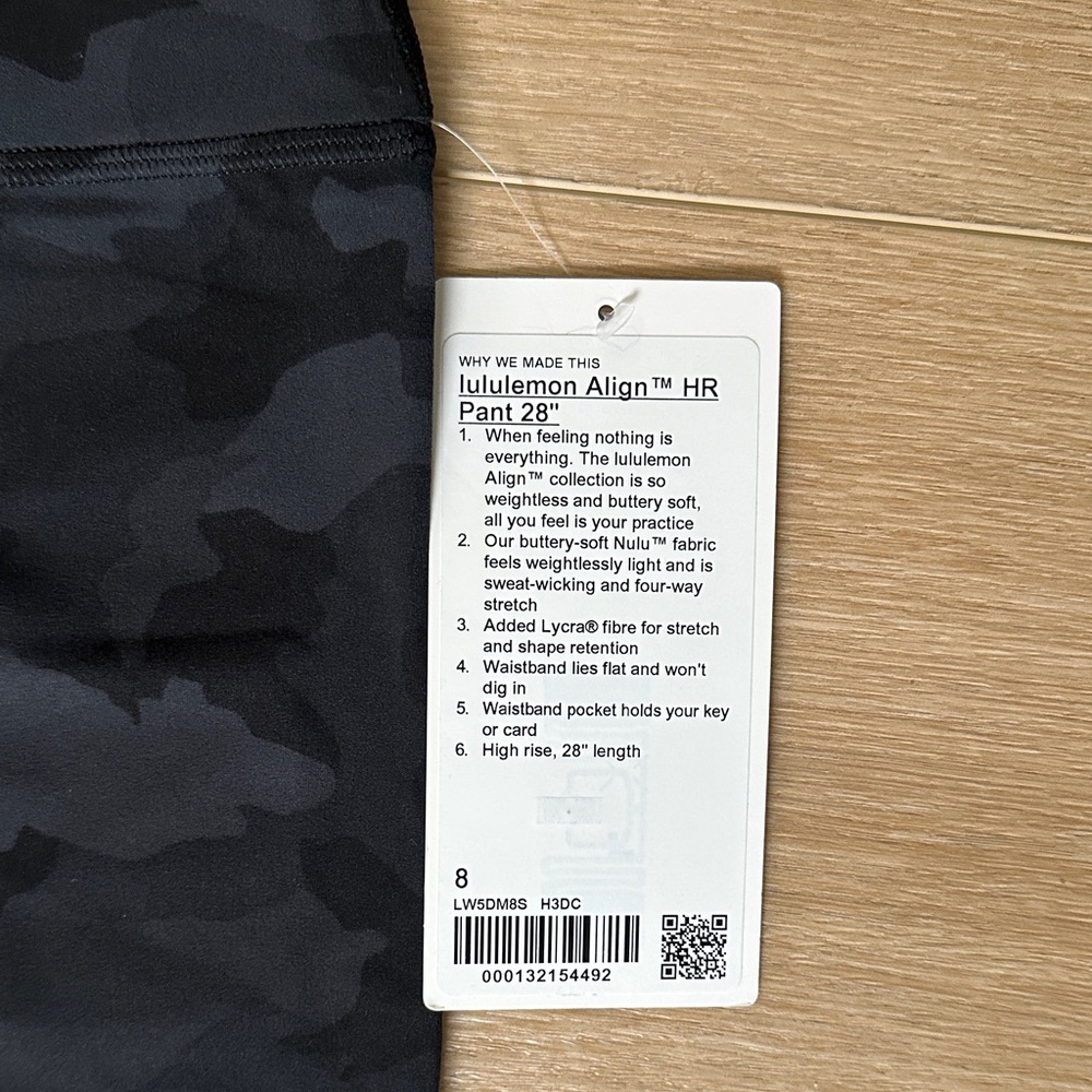 NWT lululemon Align High-Rise Pant 28” in Camo Deep Coal Multi 8 - Picture 6 of 8